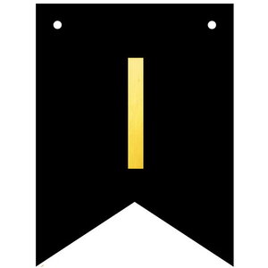 Letter I goudkleurig op zwarte kaart Letter I goudkleurig op zwarte kaart