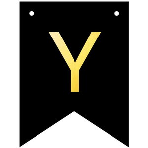 Letter Y goudkleurig op zwarte kaart