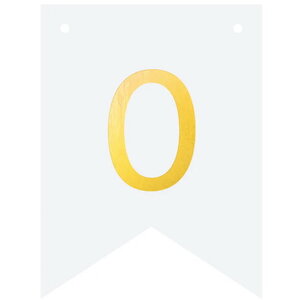 Cijfer 0 goudkleurig op witte kaart