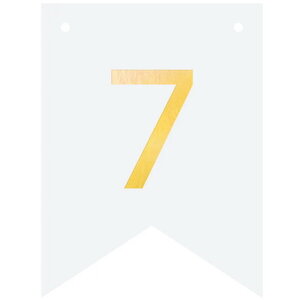 Cijfer 7 goudkleurig op witte kaart