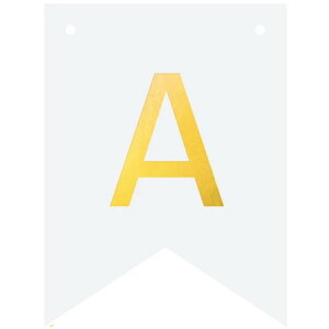 Letter A goudkleurig op witte kaart