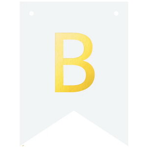 Letter B goudkleurig op witte kaart