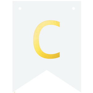 Letter C goudkleurig op witte kaart