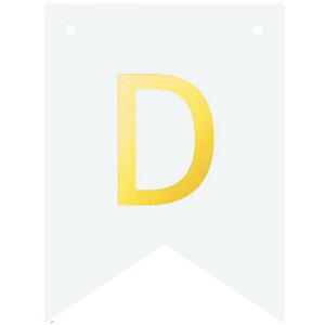Letter D goudkleurig op witte kaart