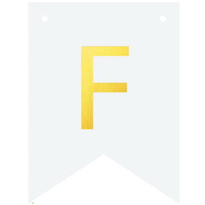 Letter F goudkleurig op witte kaart