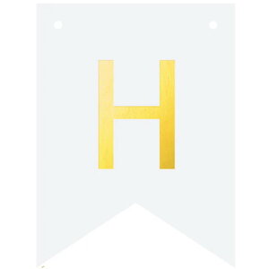 Letter H goudkleurig op witte kaart