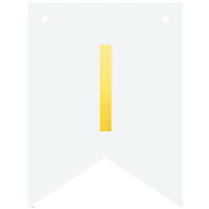 Letter I goudkleurig op witte kaart Letter I goudkleurig op witte kaart