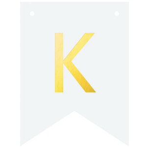 Letter K goudkleurig op witte kaart
