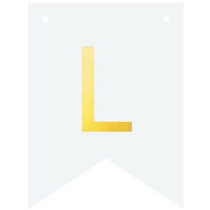 Letter L goudkleurig op witte kaart Letter L goudkleurig op witte kaart