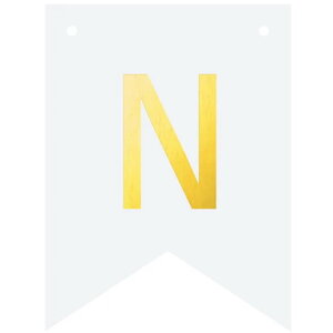 Letter N goudkleurig op witte kaart