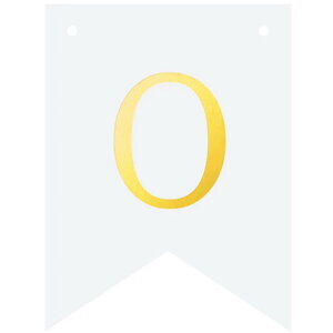 Letter O goudkleurig op witte kaart