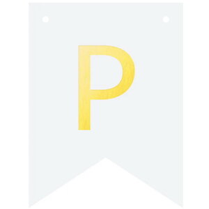 Letter P goudkleurig op witte kaart Letter P goudkleurig op witte kaart