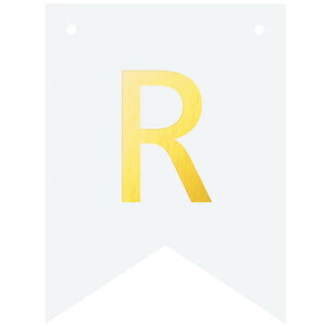 Letter R goudkleurig op witte kaart