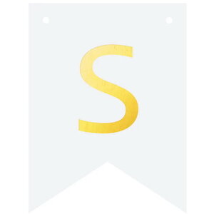 Letter S goudkleurig op witte kaart