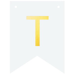 Letter T goudkleurig op witte kaart Letter T goudkleurig op witte kaart