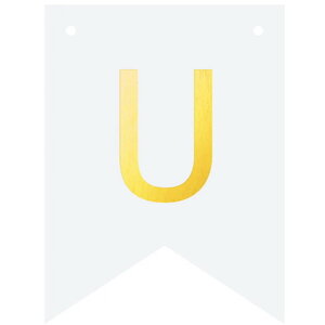 Letter U goudkleurig op witte kaart Letter U goudkleurig op witte kaart