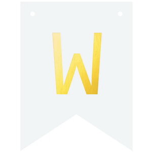 Letter W goudkleurig op witte kaart Letter W goudkleurig op witte kaart