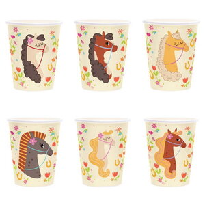 Bekertjes paarden party 6 stuks