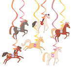 Hangdecoratie paarden party 6 stuks