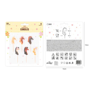 Kaarsjes paarden party 6 stuks