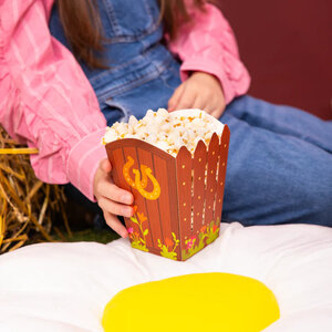 Popcorn bakjes paarden party 6 stuks
