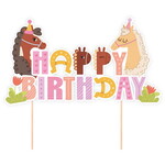 Taartdecoratie paarden party 14cm x 8.8cm