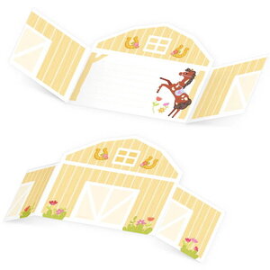 Uitnodigingskaartjes paarden party 6 stuks Uitnodigingskaartjes paarden party 6 stuks