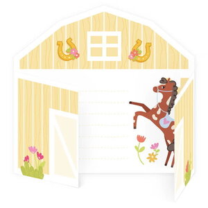 Uitnodigingskaartjes paarden party 6 stuks Uitnodigingskaartjes paarden party 6 stuks