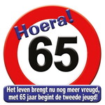 Schild Hoera 65 jaar groot