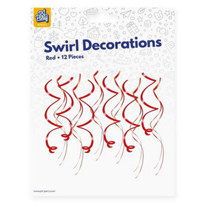 Hangdecoratie Swirls rood 12-delig