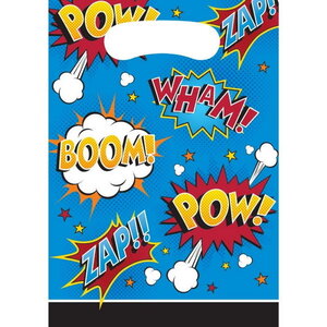 Cadeauzakjes superhelden POW 8 stuks