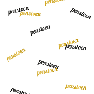 Tafelconfetti pensioen goud zwart 14 gram