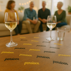 Tafelconfetti pensioen goud zwart 14 gram