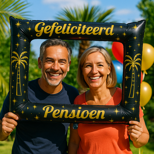 Foto frame gefeliciteerd pensioen goud zwart