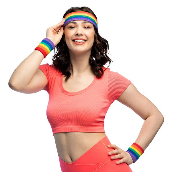 Polsbandjes set, 4 stuks sportzweetbandjes voor heren en dames, zweetbandjes, zacht verdikt voor basketbal, gym, gymnastiek, tennis, voetbal
