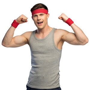 Zweetbandjes set rood