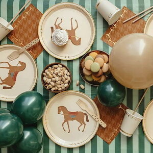 Bordjes paard met goudkleurige rand 6 stuks