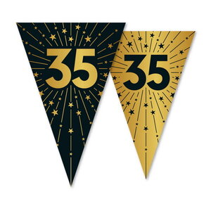 Globos Vlaggenlijn 35 jaar zwart goud 10 meter