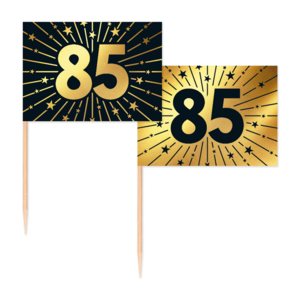 Globos Prikkers 85 jaar goud zwart 50 stuks