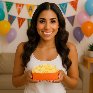 Chips bakjes oranje 12 stuks Chips bakjes oranje 12 stuks