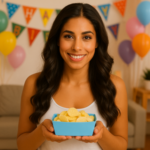Chips bakjes lichtblauw 12 stuks Chips bakjes lichtblauw 12 stuks