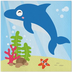 Servetten zeedieren cartoon 20 stuks
