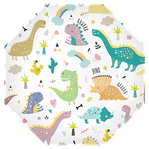 Bordjes Dinosaurus Rainbow groot 6 stuks Bordjes Dinosaurus Rainbow groot 6 stuks