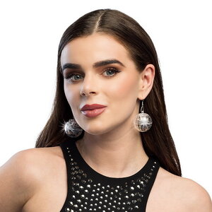 Oorbellen discoballetje met LED verlichting Oorbellen discoballetje met LED verlichting