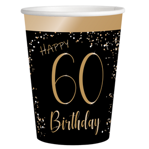 Bekertjes 60 jaar zwart goud 8 stuks