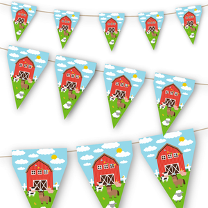 Vlaggenlijn Boerderij papier 3 meter