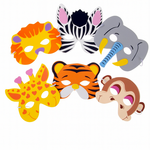 Maskers Safari dieren 6 stuks