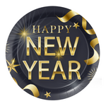 Gebaksbordjes Happy New Year party 8 stuks