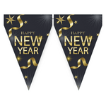Vlaggenlijn Happy New Year party papier 3 meter