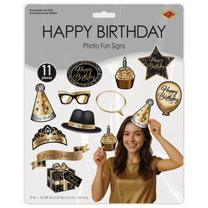 Foto Fun attributen Happy Birthday 11-delig